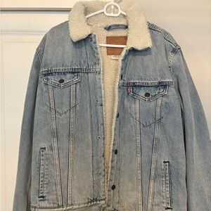 Levi’s Premium Sherpa Lined Denim Trucker Jacket. Very gently worn.